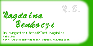 magdolna benkoczi business card